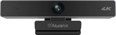 Aluratek - 4K Ultra HD Live Broadcast Webcam - Black and Brushed Silver - Front_Zoom