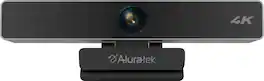 Aluratek - 4K Ultra HD Live Broadcast Webcam - Black and Brushed Silver