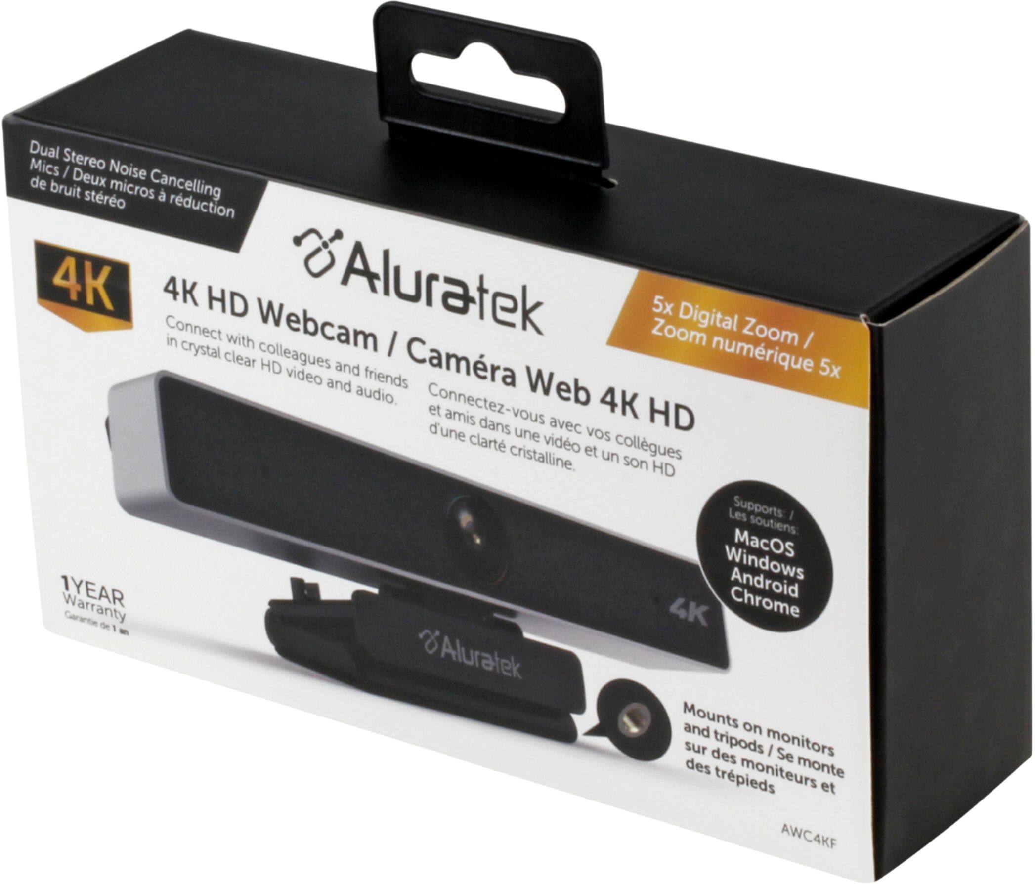 Alt View 18. Aluratek - 4K Ultra HD Live Broadcast Webcam - Black and Brushed Silver.