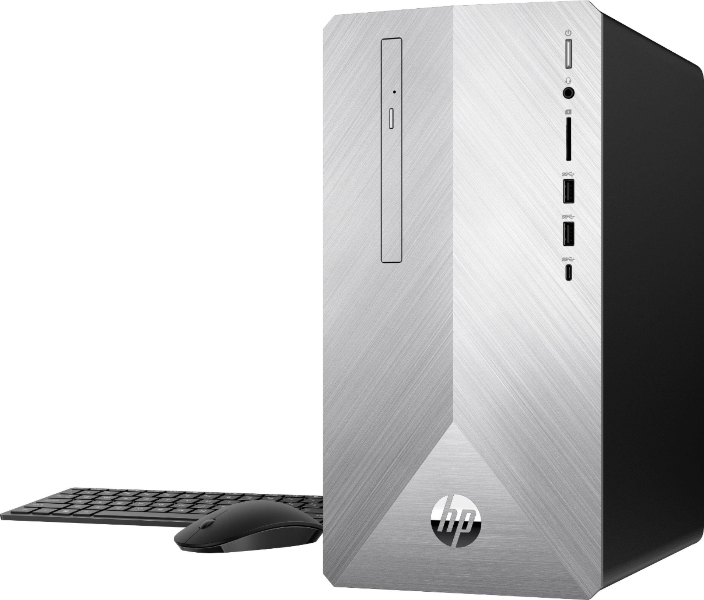 Left View: HP - Geek Squad Certified Refurbished Pavilion Desktop - Intel Core i5 - 12GB Memory - 1TB HDD + 128GB SSD