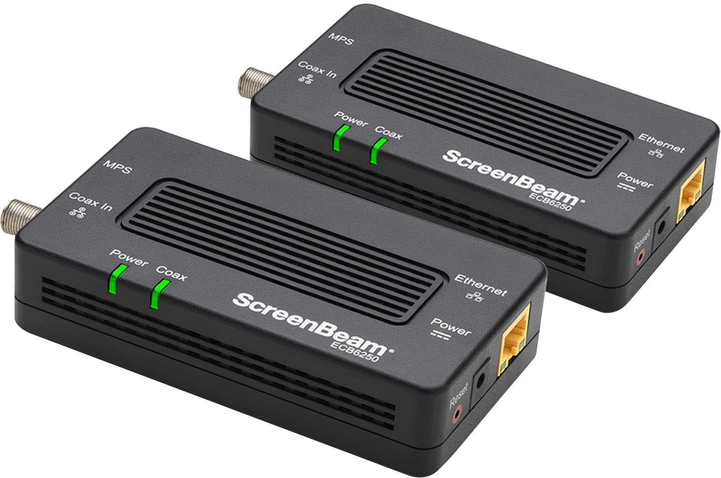 Angle View: ScreenBeam - MoCA 2.5 Network Adapter for Ethernet Over Coax (2 Pack) - 2.5 GBPS Coax to 1.0 GBPS Ethernet Adapter - Black