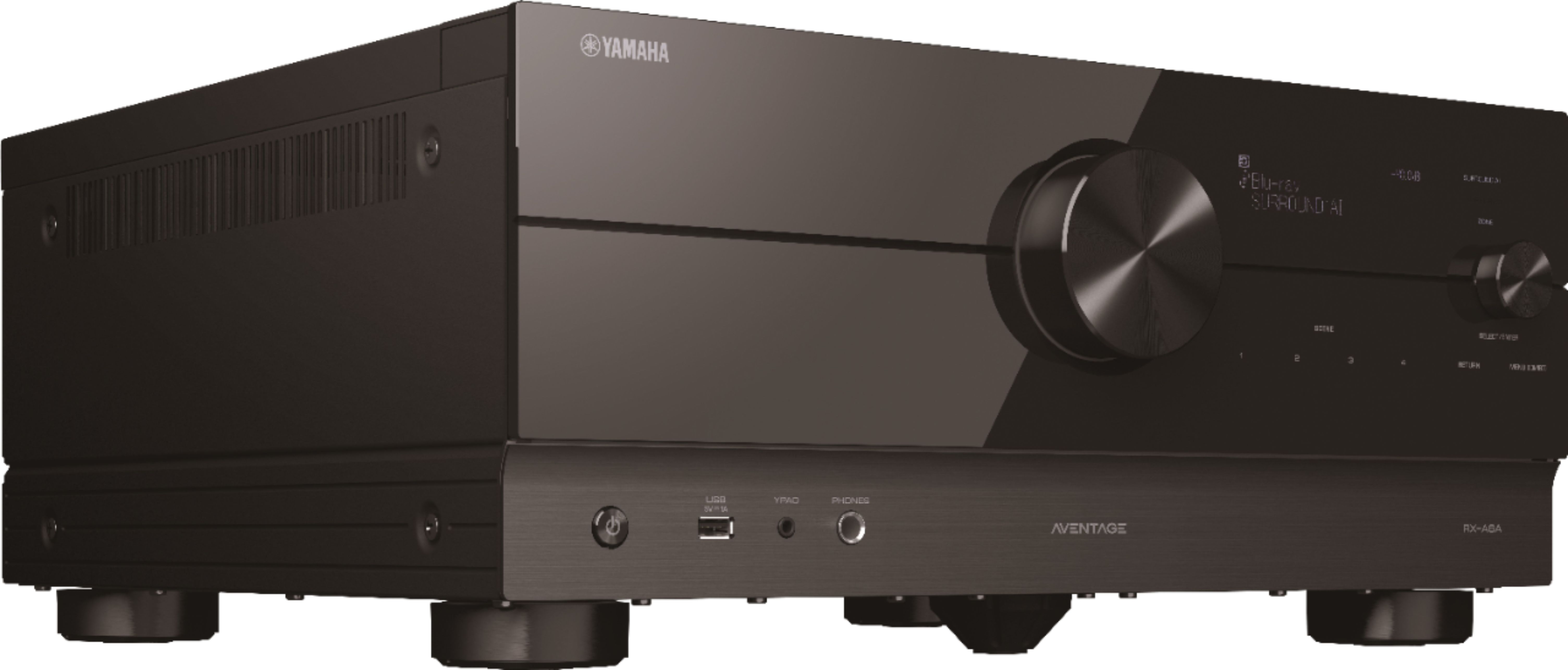 Angle View: Yamaha - AVENTAGE RX-A6A 150W 9.2-Channel AV Receiver with 8K HDMI and MusicCast - Black