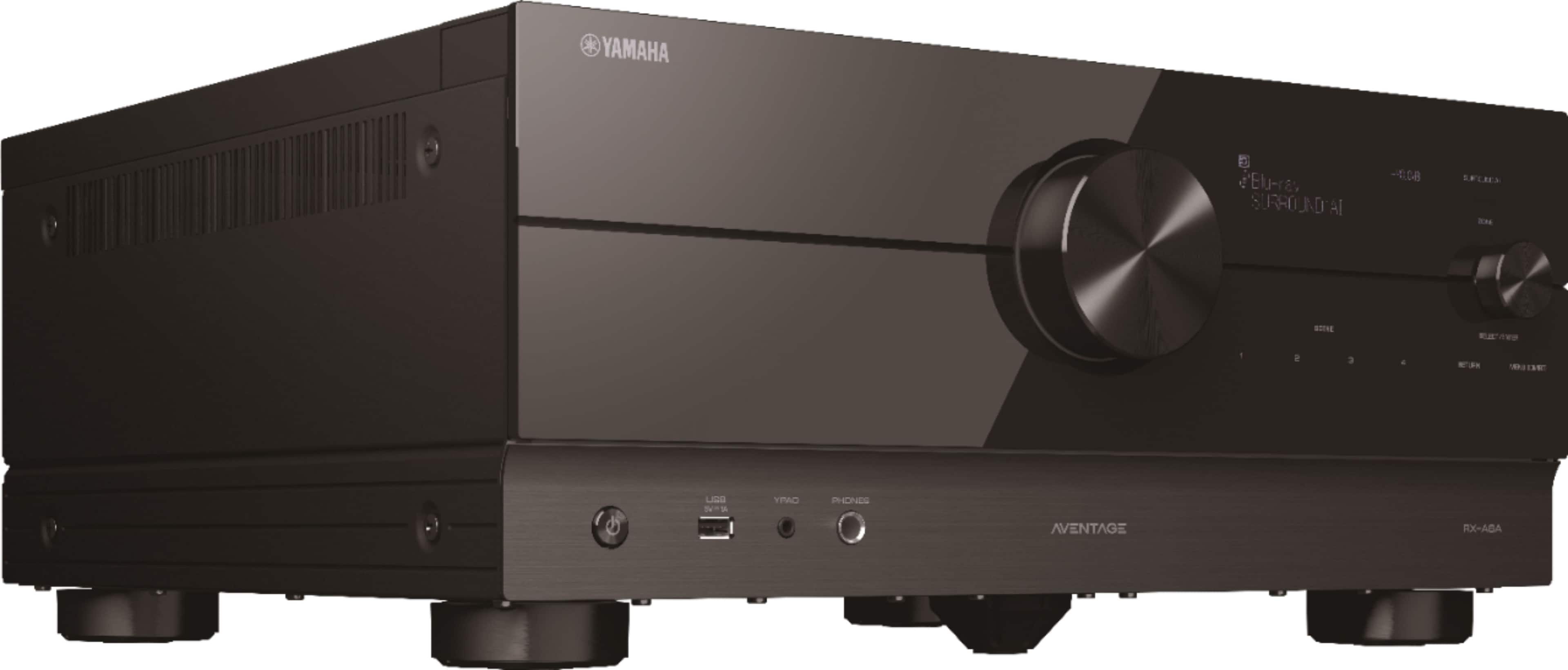 Angle. Yamaha - AVENTAGE RX-A6A 150W 9.2-Channel AV Receiver with 8K HDMI and MusicCast - Black.