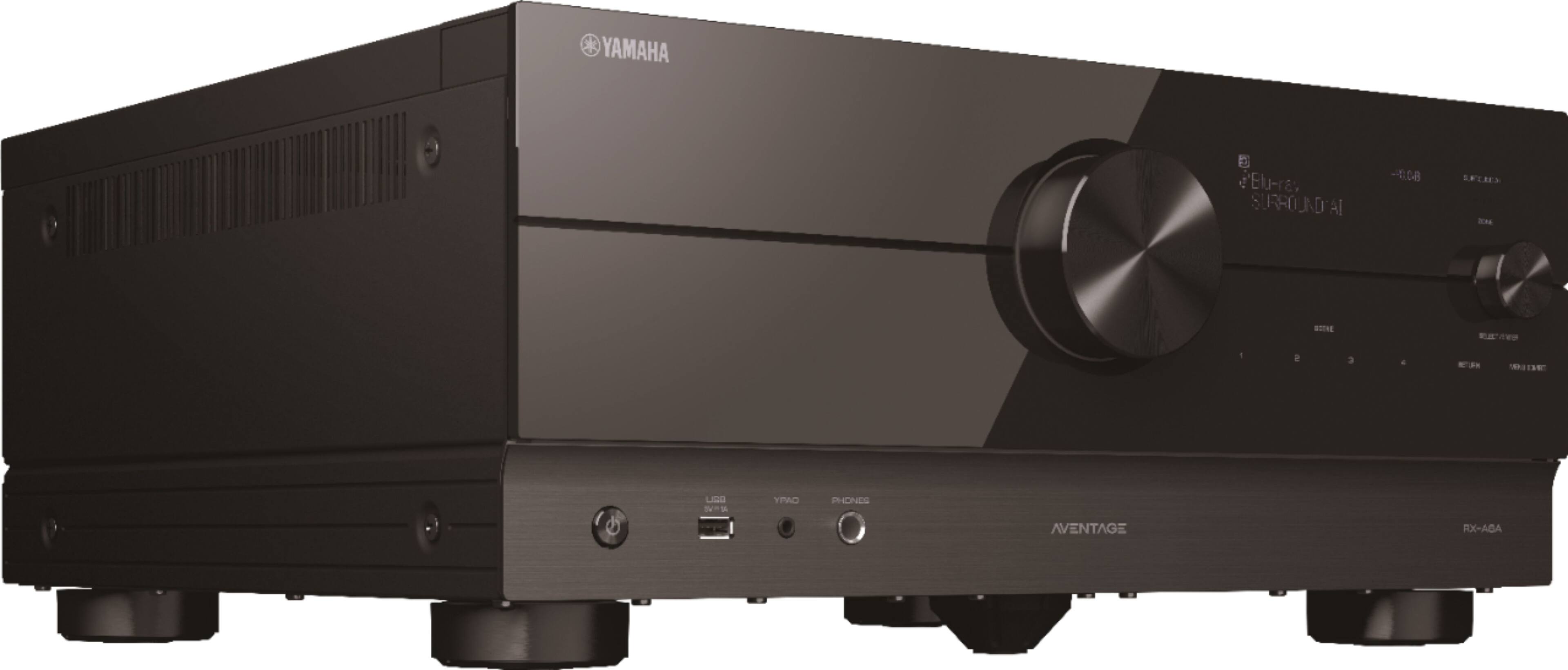 Angle. Yamaha - AVENTAGE RX-A6A 150W 9.2-Channel AV Receiver with 8K HDMI and MusicCast - Black.