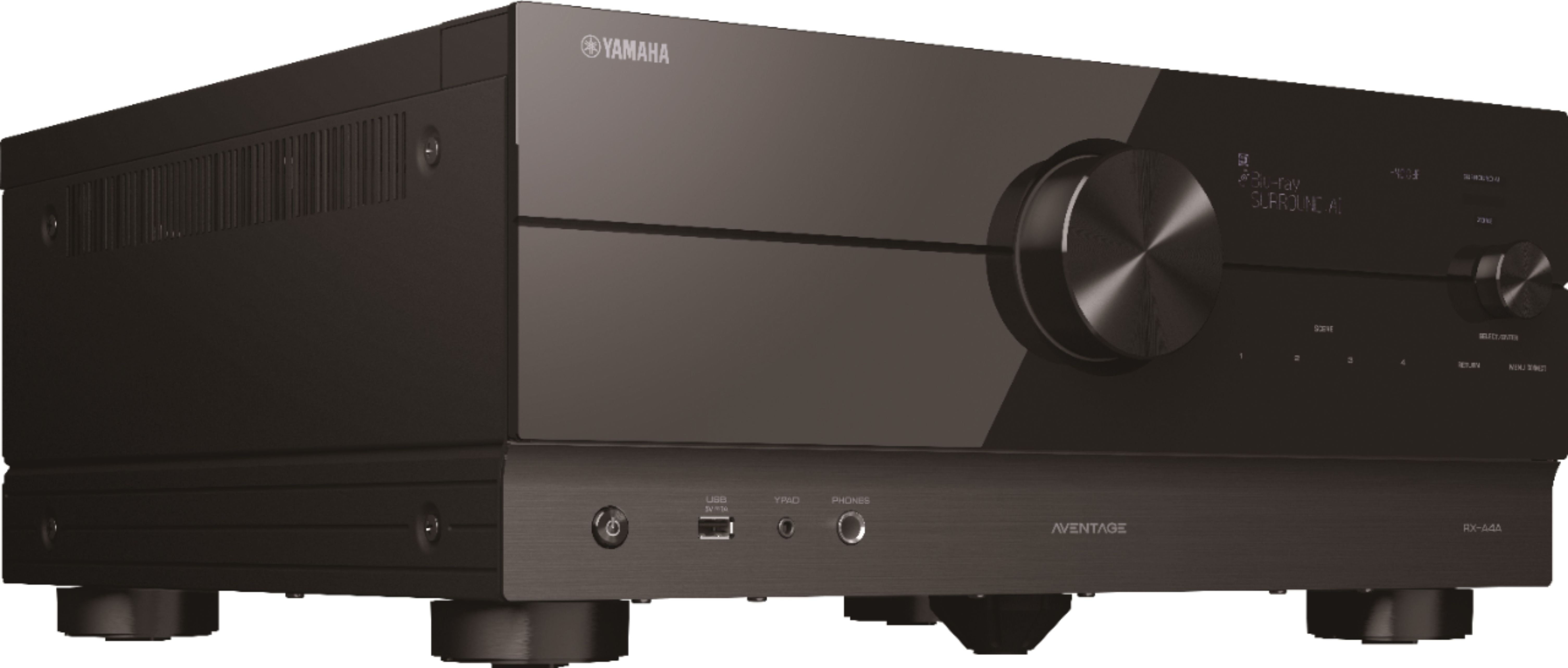 Angle View: Yamaha - AVENTAGE RX-A4A 110W 7.2-Channel AV Receiver with 8K HDMI and MusicCast - Black