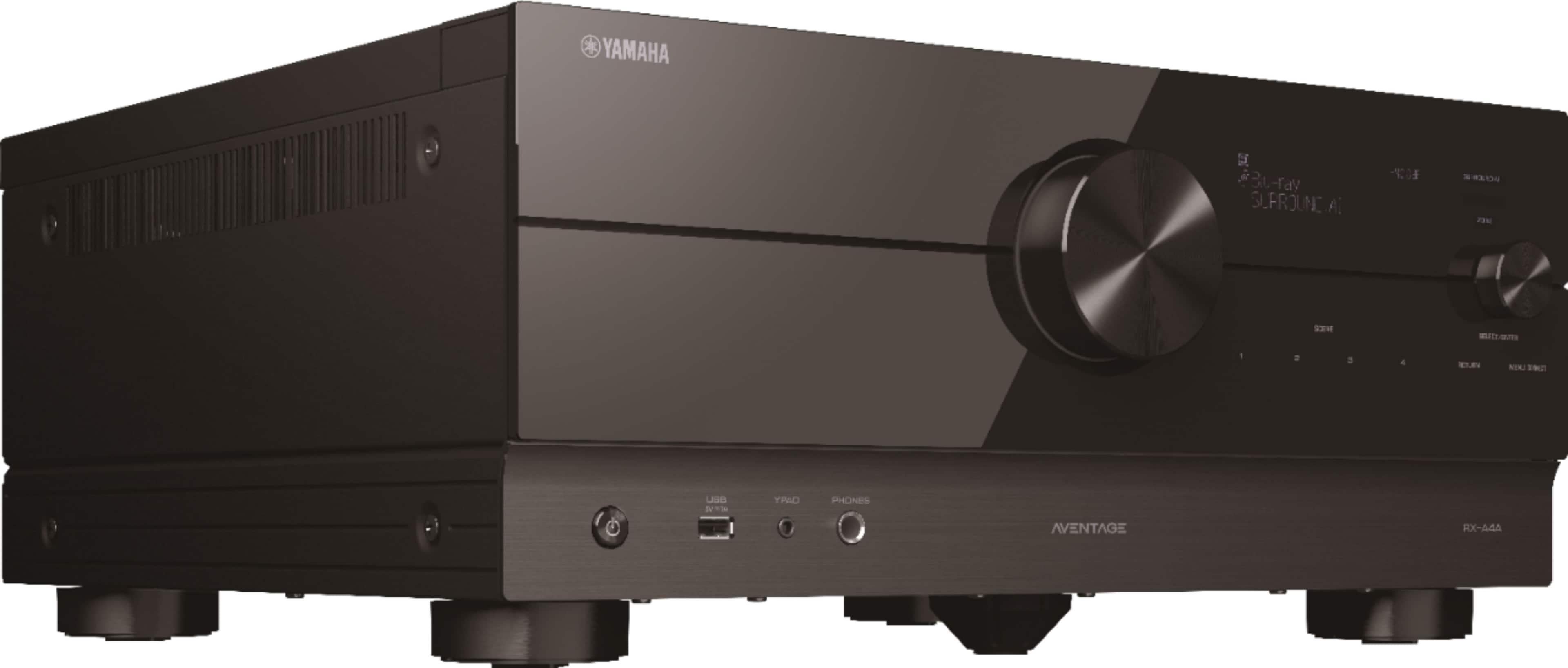 Angle. Yamaha - AVENTAGE RX-A4A 110W 7.2-Channel AV Receiver with 8K HDMI and MusicCast - Black.