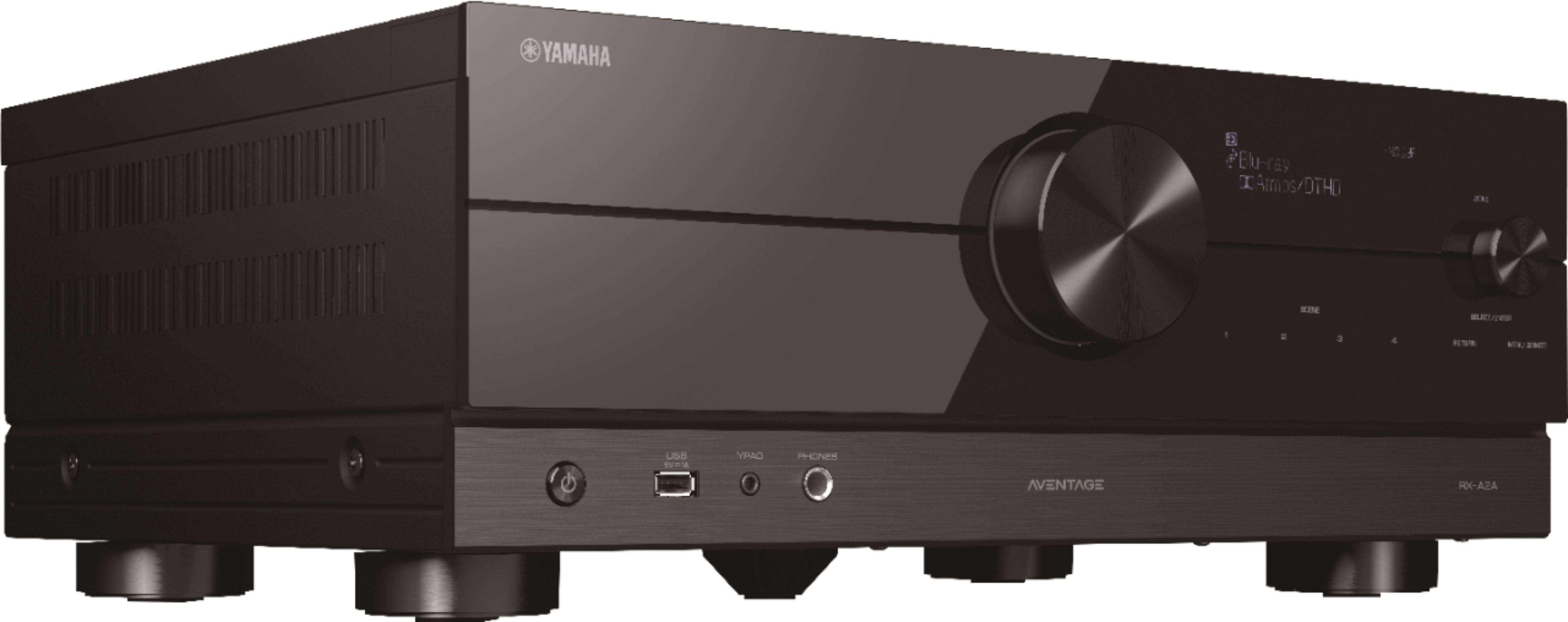 Angle View: Yamaha - AVENTAGE RX-A2A 100W 7.2-Channel AV Receiver with 8K HDMI and MusicCast - Black
