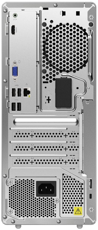 Back View: Lenovo - IdeaCentre 5i Desktop - Intel Core i7 - 12GB Memory - 1TB Hard Drive - Mineral Grey