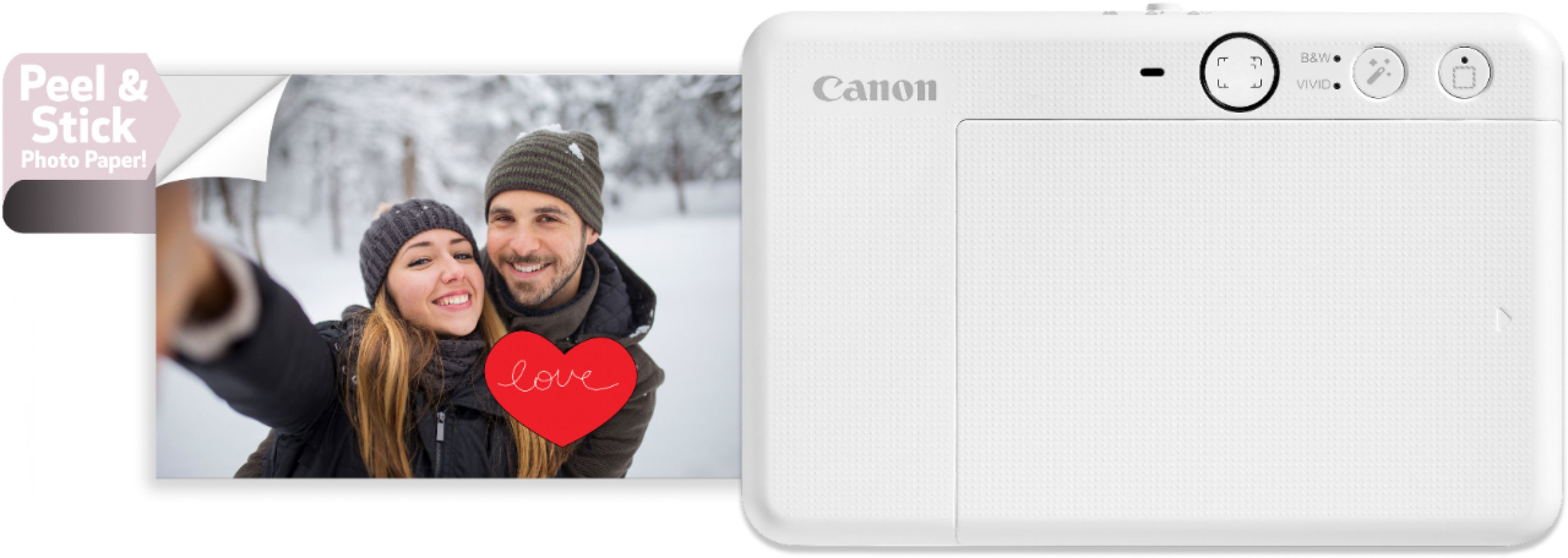 Back View: Canon - Ivy CLIQ+2 Instant Film Camera - Iridescent White