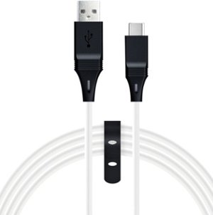 Insignia™ - 9' Play + Charge USB-C Cable for PlayStation 5 - White/Black
