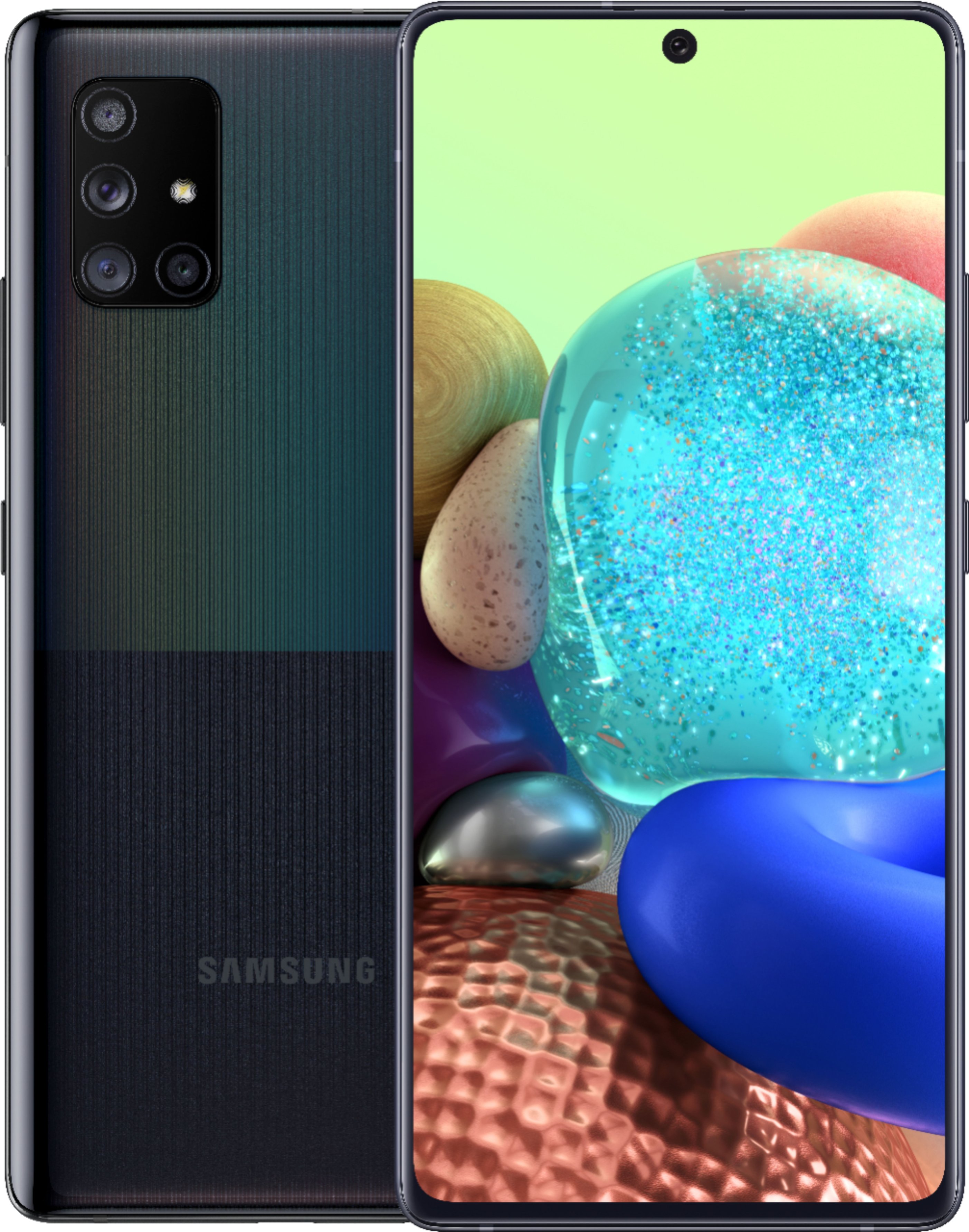 Angle View: Samsung - Galaxy A71 5G 128GB - Prism Cube Black (Sprint)