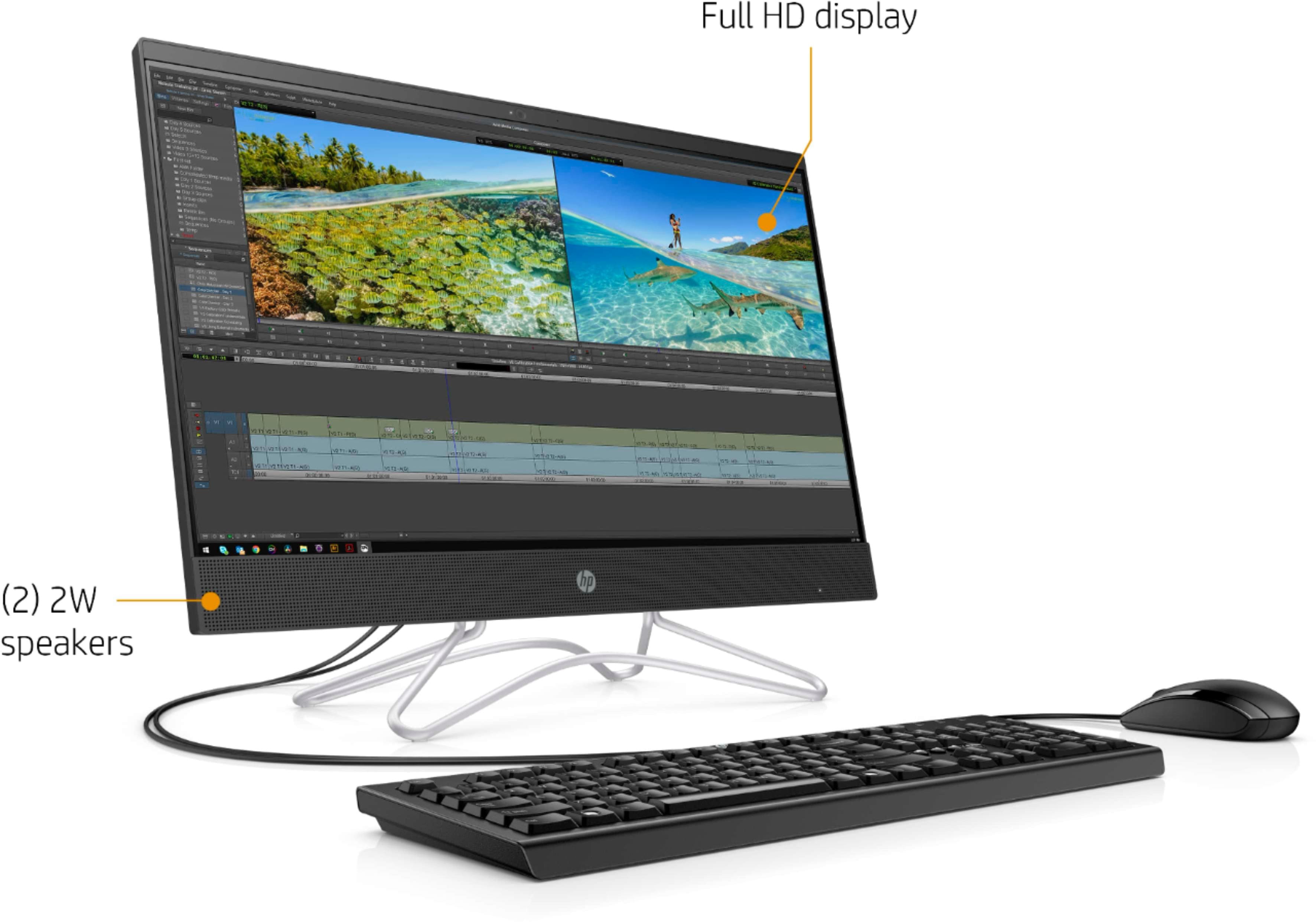 Angle View: HP - Geek Squad Certified Refurbished 23.8" Touch-Screen All-In-One - Intel Core i3 - 8GB Memory - 256GB Solid State Drive - Jet Black