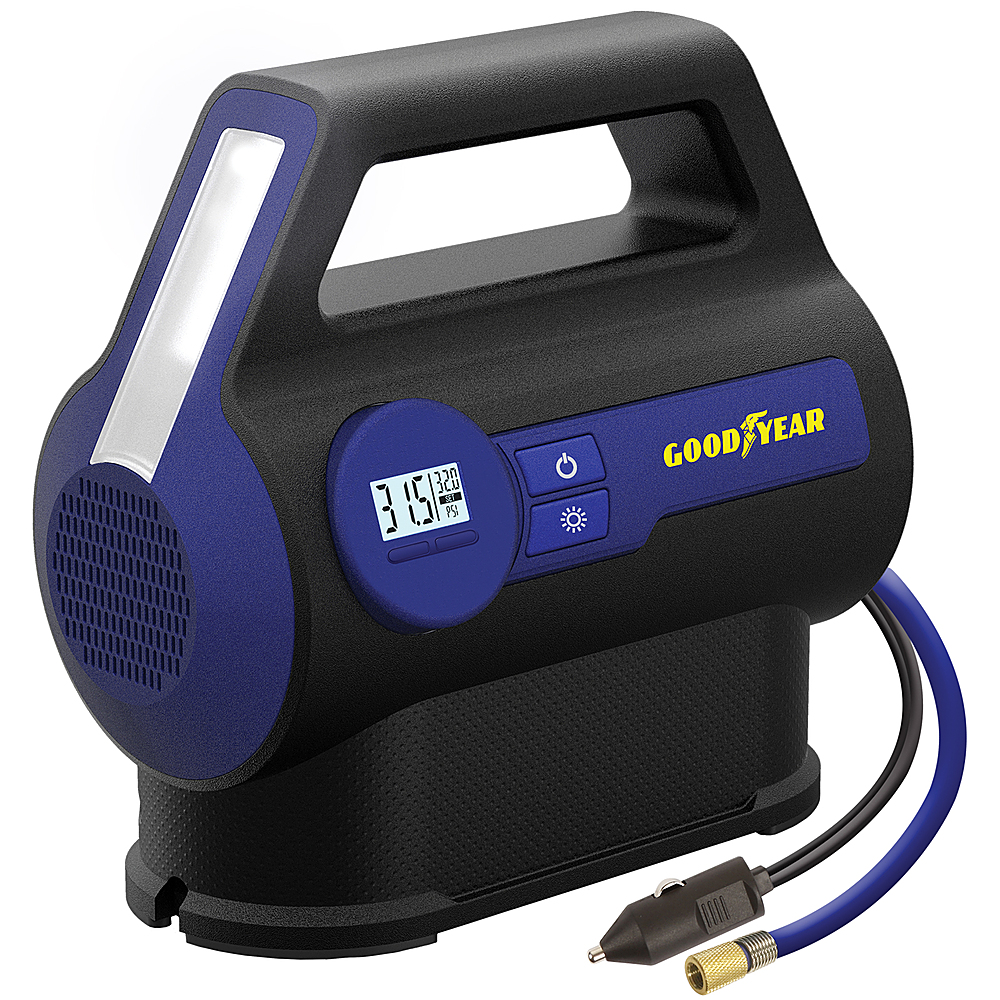 Goodyear Deluxe Portable Digital Dual Flow Tire Inflator, Air Compressor &  LED Light Blue GY6DHL - Best Buy