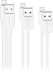 Front. Dynex™ - 3'/6'/10' Lightning to USB Charge-and-Sync Cable (3 Pack) - White.
