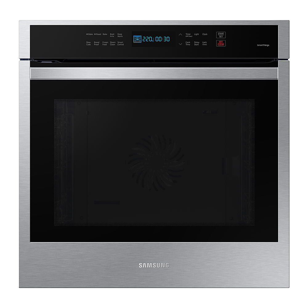 Samsung - 24" 3.1 cu. ft. Single Electric Wall Oven with Convection and Wi-Fi - Stainless steel
