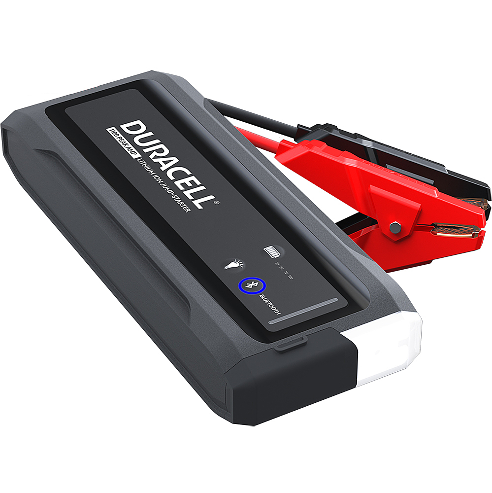 Duracell - Bluetooth Enabled Lithium-Ion 1100A Portable Jump Starter with USB Power Bank and Flashlight - Black