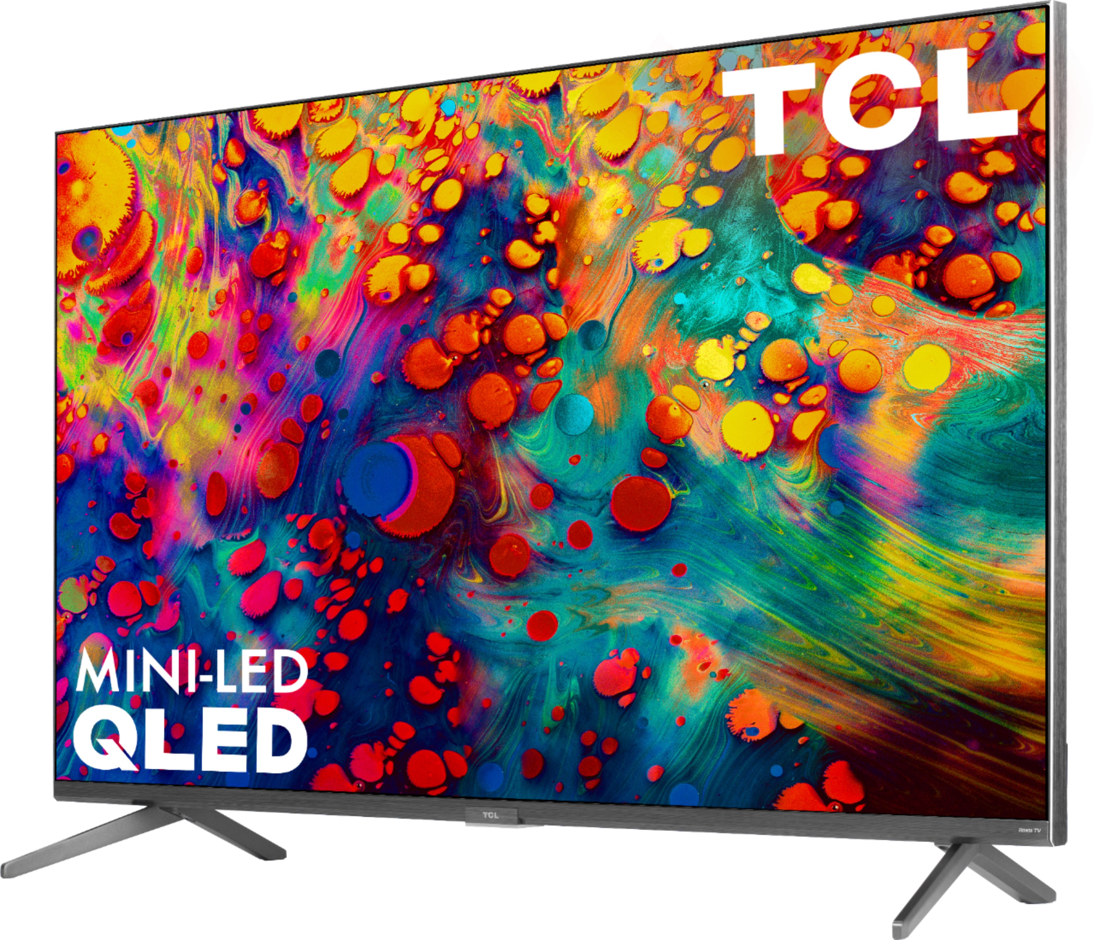 Left View: TCL - 55” Class 6-Series 4K UHD Mini-LED QLED Dolby Vision HDR Roku Smart TV - 55R635