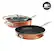 Left. Gotham Steel - StackMaster 3-Piece Aluminum Ultra-Nonstick Cast Textured Ceramic Coating Cookware Set - Copper.