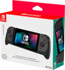 Front. Hori - Split Pad Pro Handheld Controller for Nintendo Switch - Black.