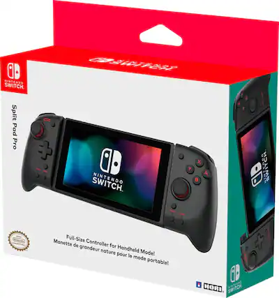Front. Hori - Split Pad Pro Handheld Controller for Nintendo Switch - Black.