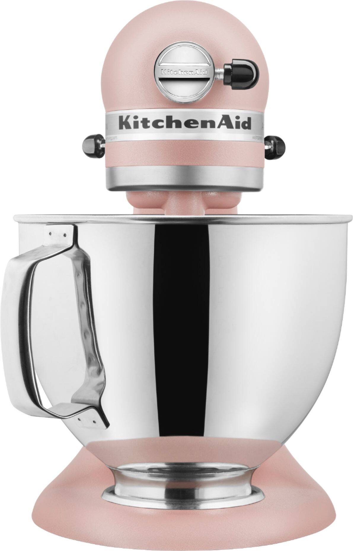 Left. KitchenAid - KitchenAid Artisan Series 5 Quart Tilt-Head Stand Mixer - KSM150PSFT - Feather Pink.