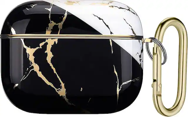 SaharaCase - Luxury Marble Case for Apple AirPods Pro (1st Generation) - Black