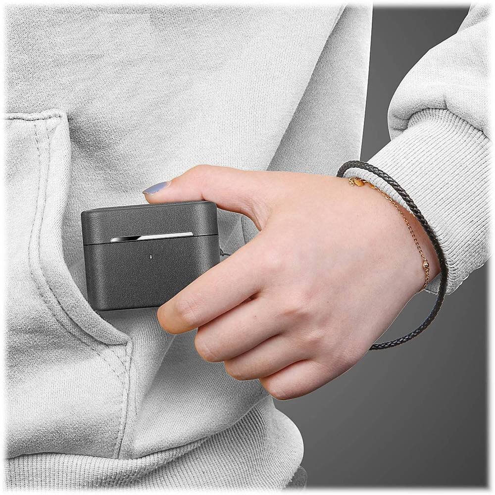 Alt View 15. SaharaCase - Retro Leather Case for Apple AirPods Pro (1st Generation) - Black.