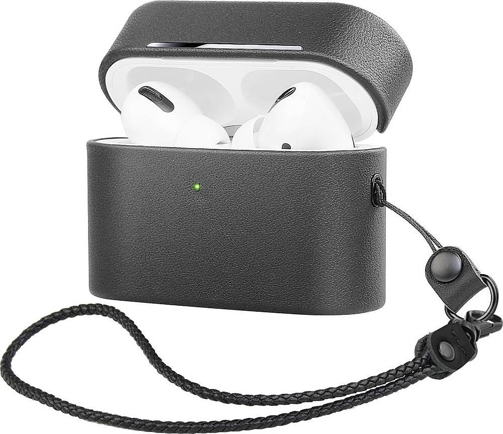 Left. SaharaCase - Retro Leather Case for Apple AirPods Pro (1st Generation) - Black.