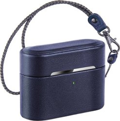 SaharaCase - Retro Leather Case for Apple AirPods Pro (1st Generation) - Blue - Angle_Zoom