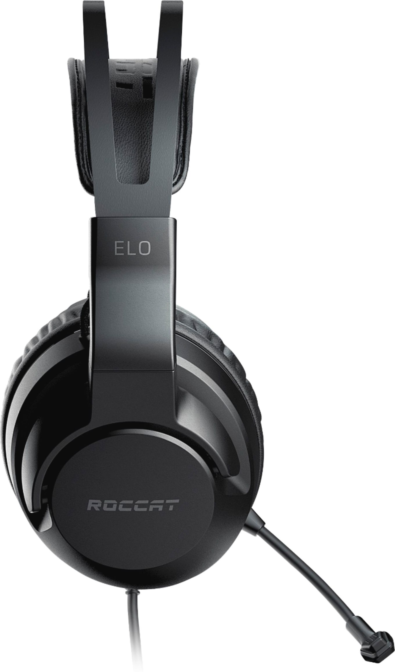 Left View: ROCCAT - Elo X Stereo Wired Gaming Headset for PC, Xbox Series X, Xbox Series S, PlayStation 5 and Nintendo Switch - Black
