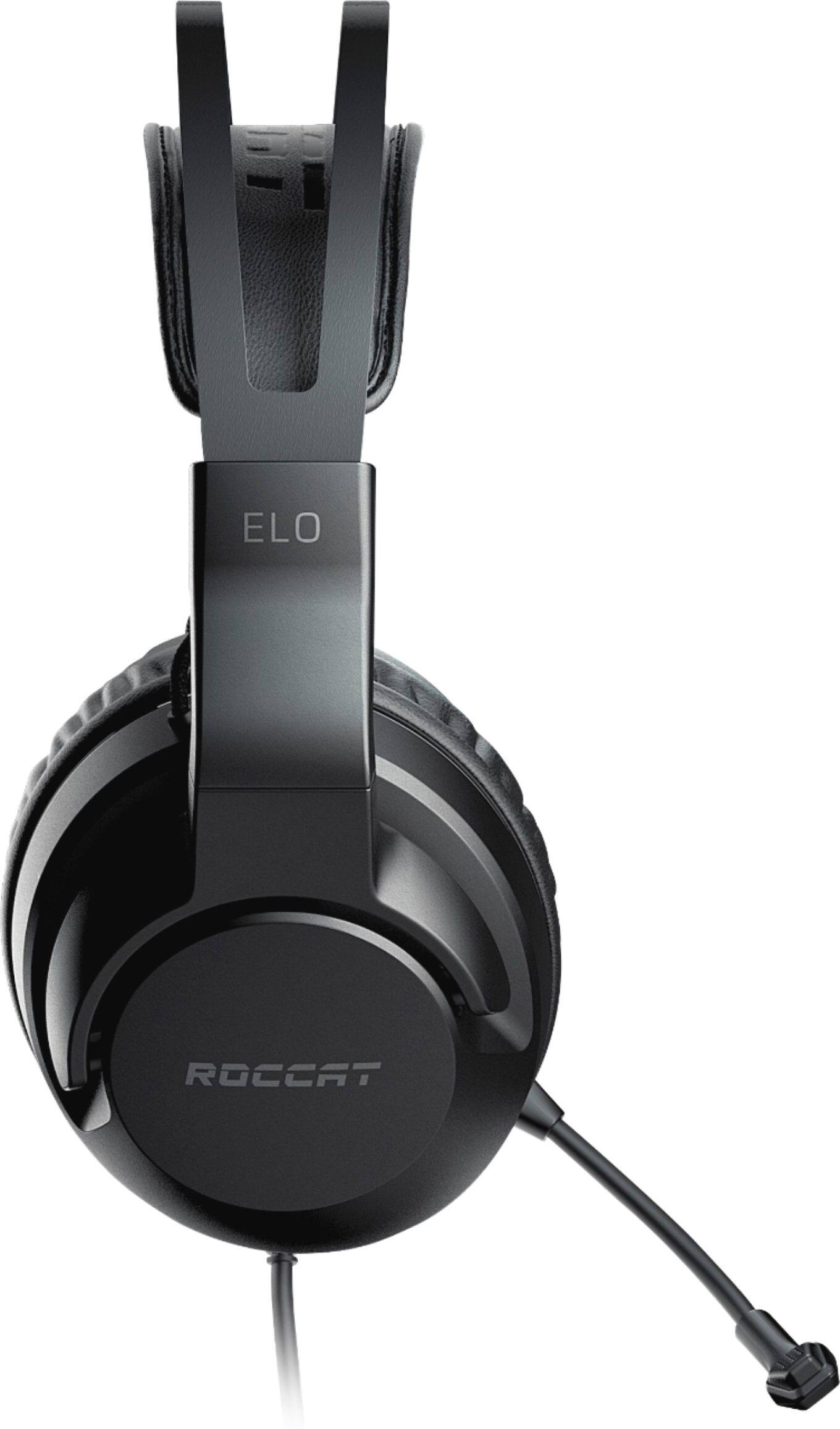 Left. ROCCAT - Elo X Wired Gaming Headset for PC, Xbox Series X, Xbox Series S, PS5, Nintendo Switch - Black.