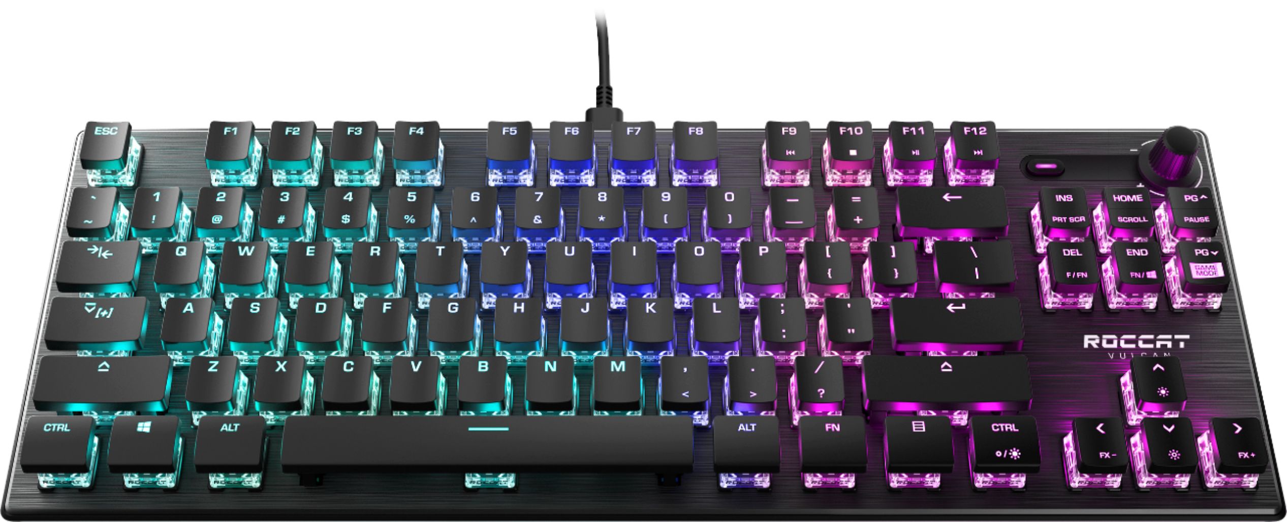Gaming Compact Plate and Anodized Best Top Switch Lighting, ROCCAT Mechanical Vulcan Titan ROC-12-272 TKL Buy Black Linear, RGB - Aluminum Keyboard with