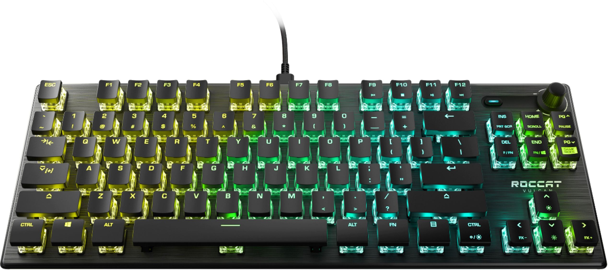 ROCCAT - Vulcan TKL Pro Compact PC Gaming Keyboard with Linear Optical Titan Switch, AIMO RGB Lighting and Detachable USB-C Cable - Black