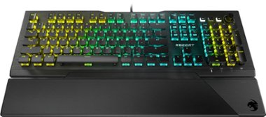 ROCCAT - Vulcan Pro Full-size PC Gaming Keyboard with Linear Optical Titan Switch, RGB Lighting, Aluminum Top Plate and Palm Rest - Black - Front_Zoom
