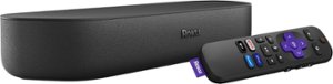 Roku - Streambar Powerful 4K Streaming Media Player, Premium Audio, All in One, Voice Remote and TV controls - Black - Black - Front_Zoom