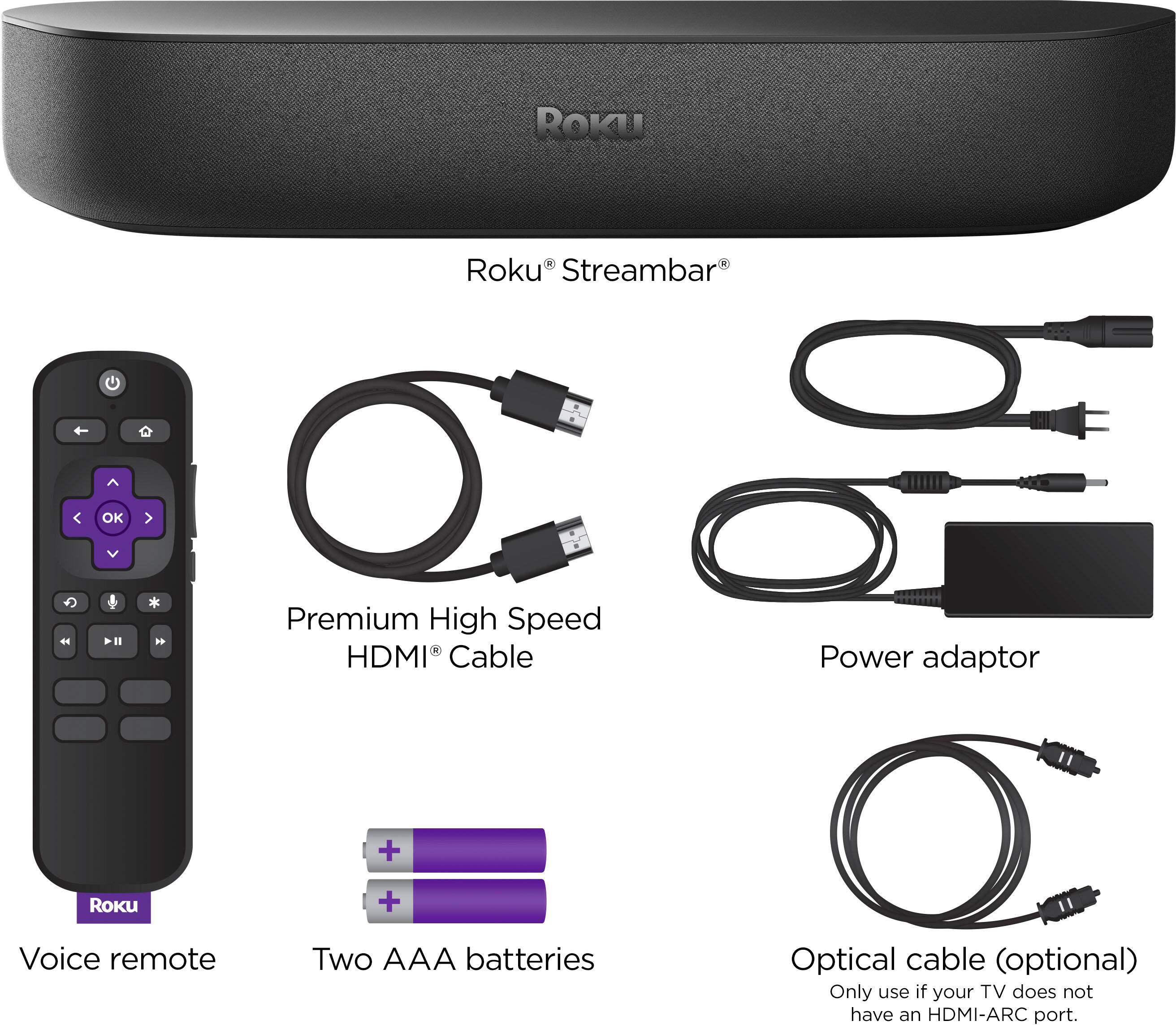 Roku Streambar Powerful 4K Streaming Media Player, Premium Audio