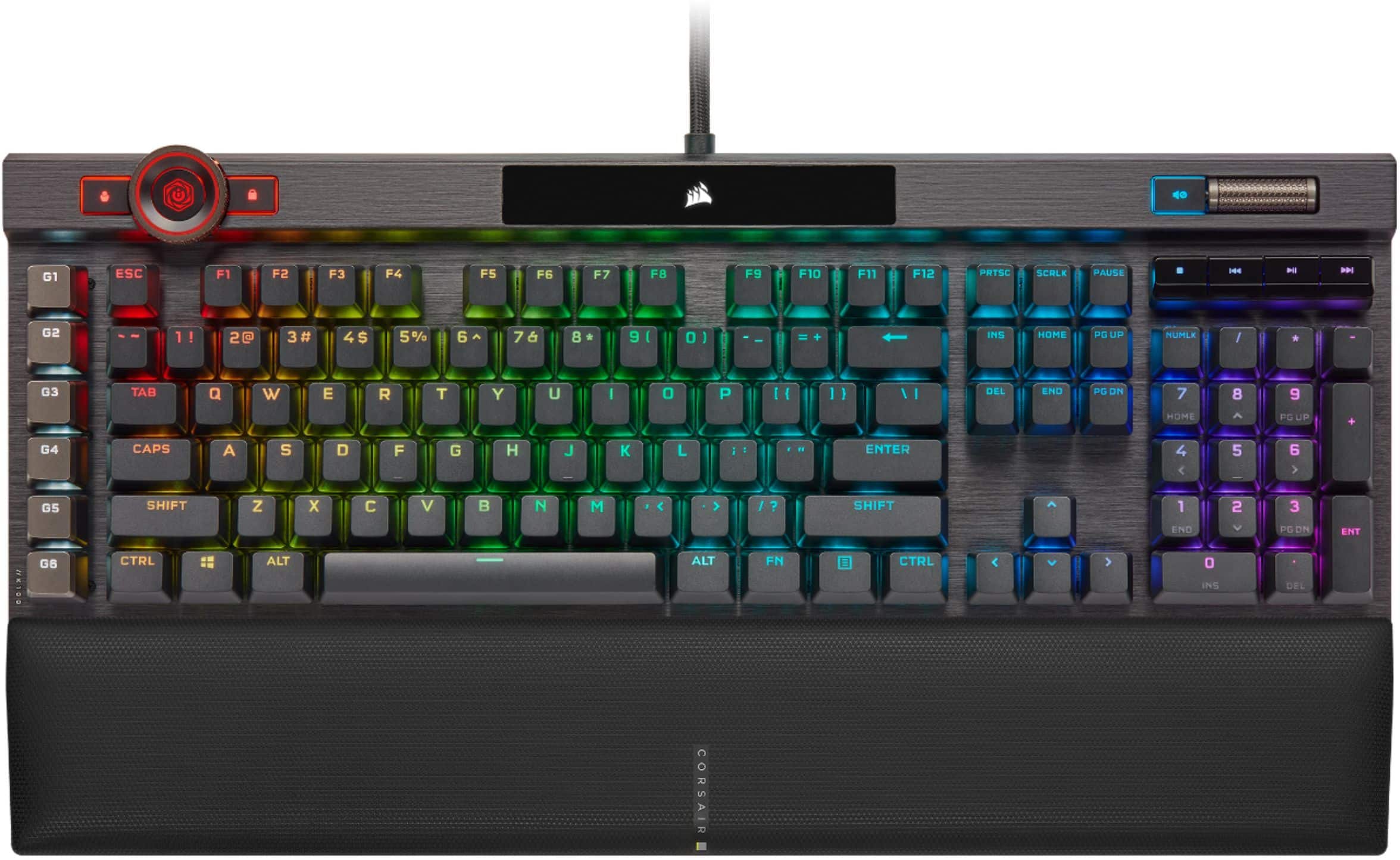 Alt View 11. CORSAIR - K100 RGB Full-size Wired Mechanical OPX Linear Switch Gaming Keyboard with Elgato Stream Deck Software Integration - Black.