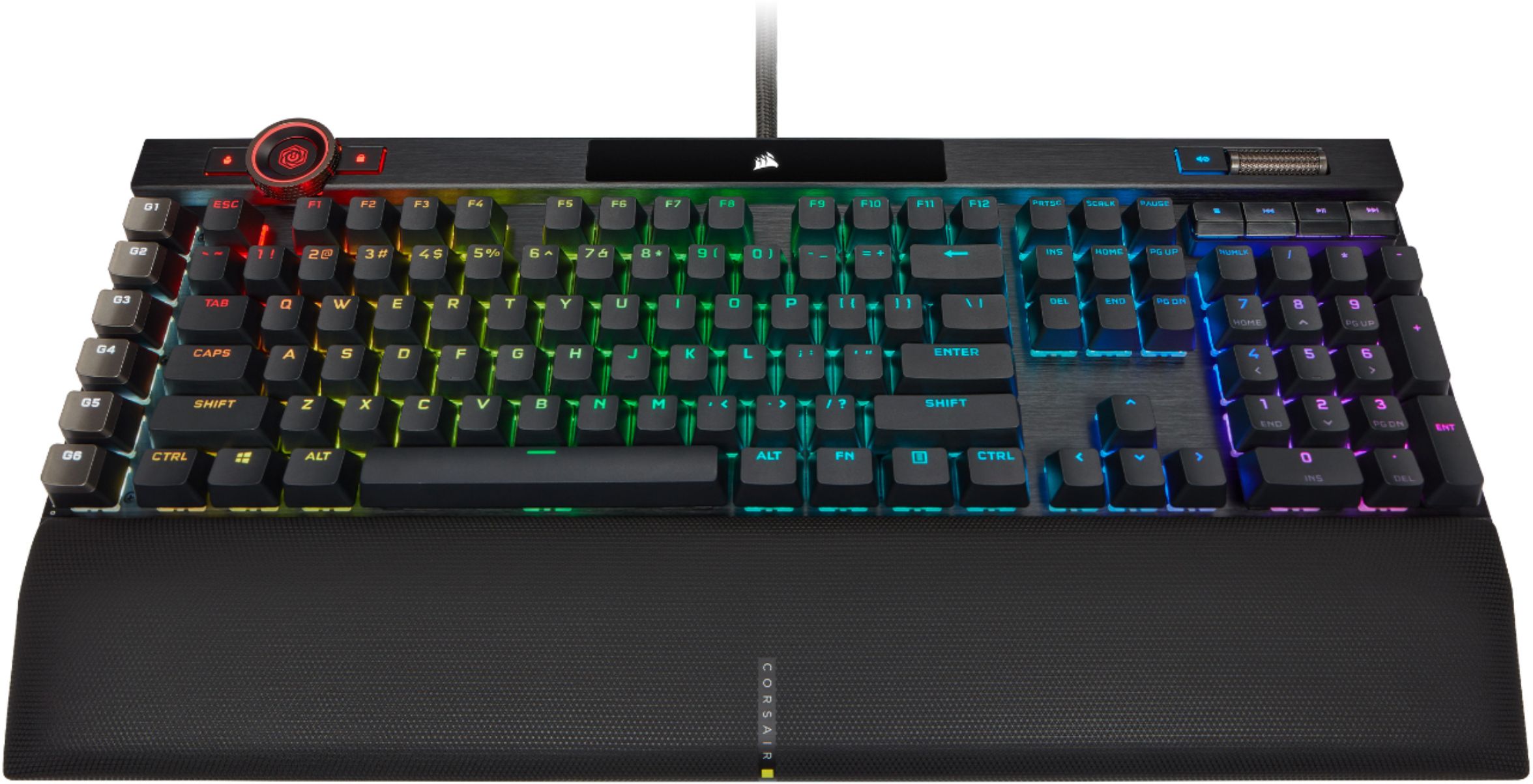 CORSAIR K100 RGB Full-size Stream OPX Buy Software - Elgato Switch Linear with CH-912A01A-NA Keyboard Deck Wired Gaming Best Integration Black Mechanical