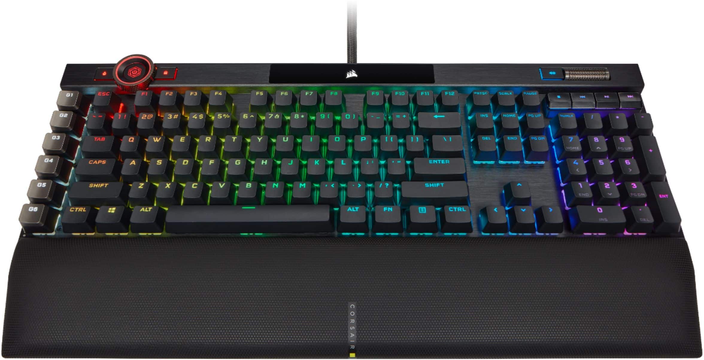 Alt View 12. CORSAIR - K100 RGB Full-size Wired Mechanical OPX Linear Switch Gaming Keyboard with Elgato Stream Deck Software Integration - Black.