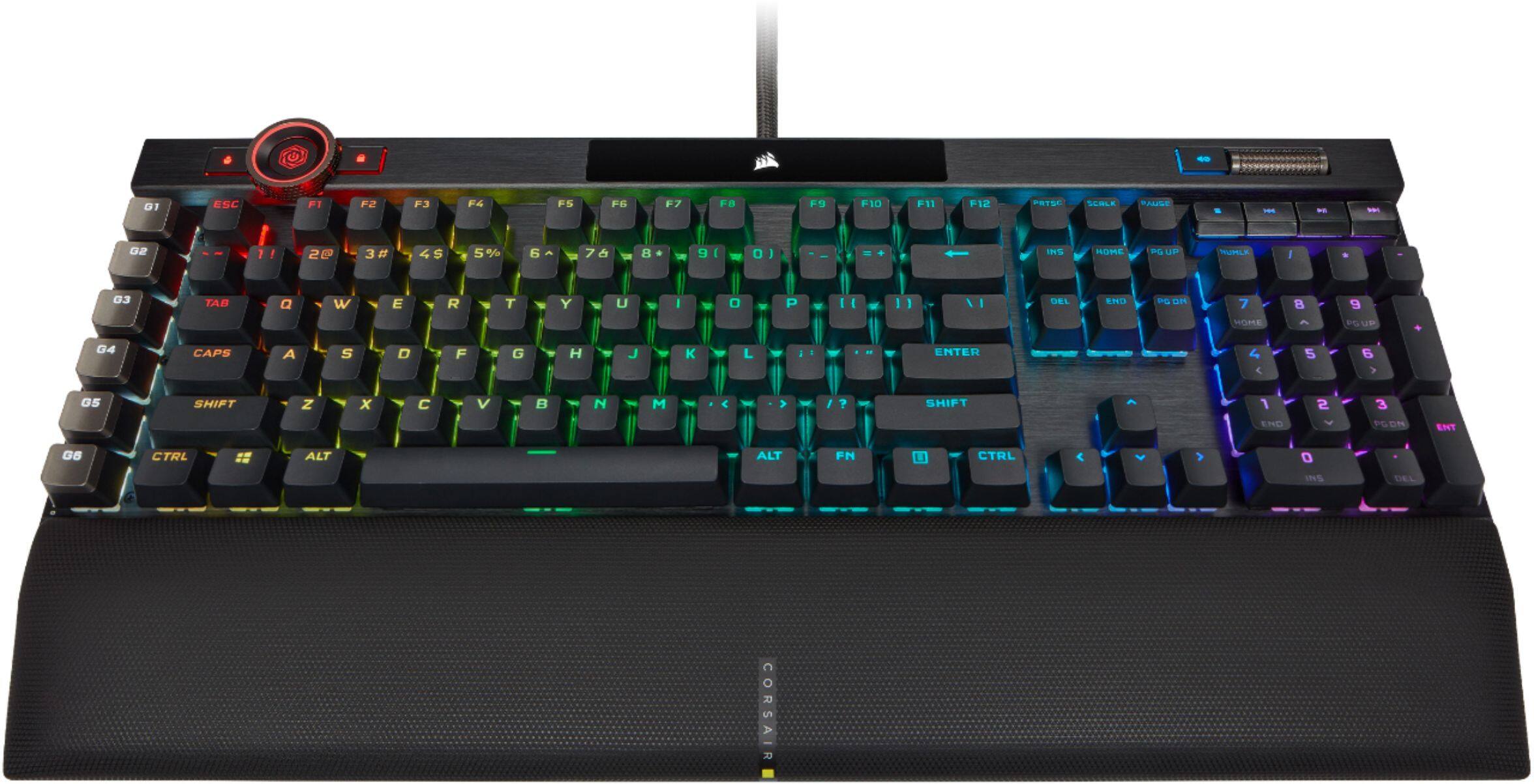 Alt View 12. CORSAIR - K100 RGB Full-size Wired Mechanical OPX Linear Switch Gaming Keyboard with Elgato Stream Deck Software Integration - Black.