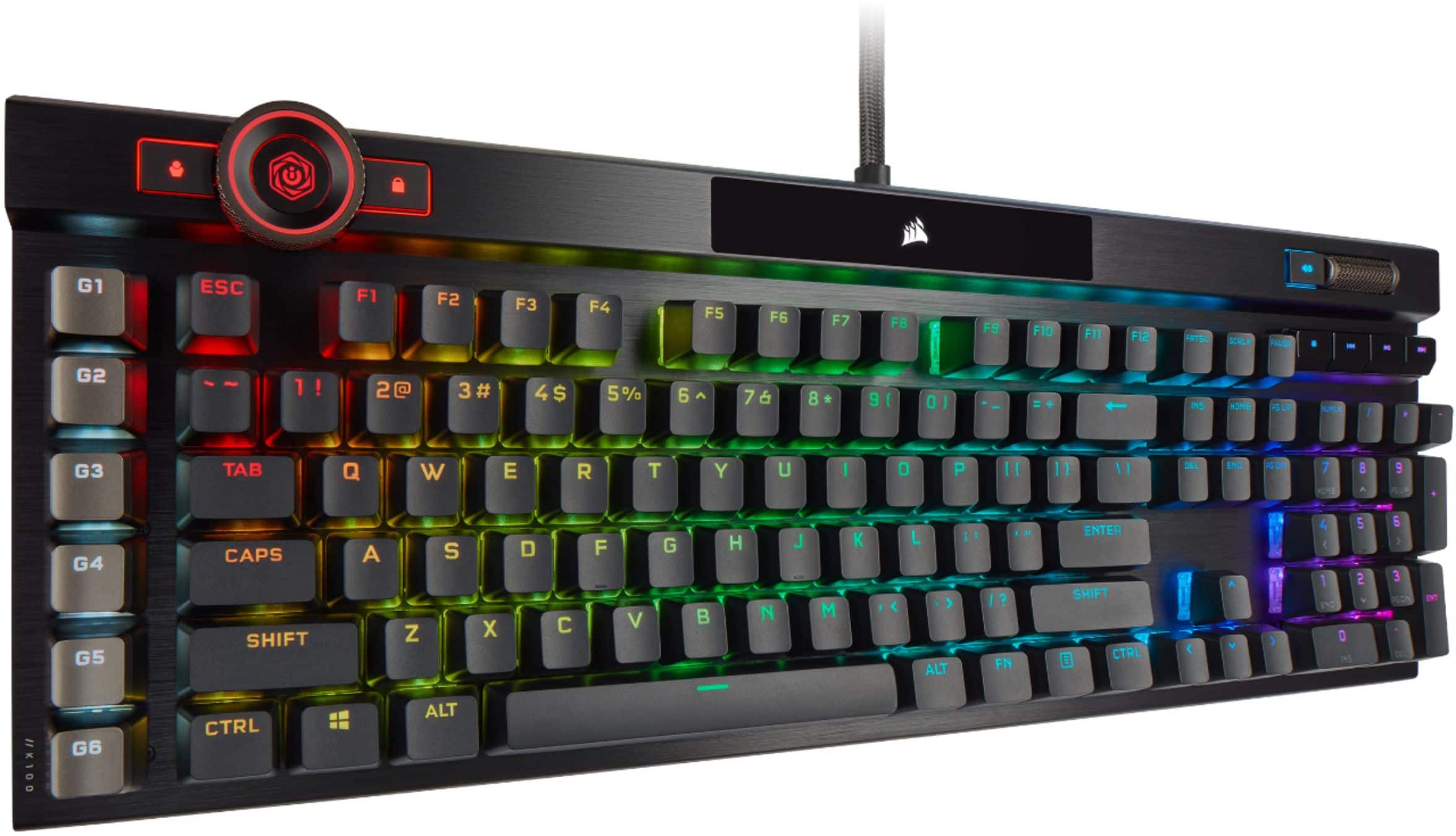Alt View 13. CORSAIR - K100 RGB Full-size Wired Mechanical OPX Linear Switch Gaming Keyboard with Elgato Stream Deck Software Integration - Black.