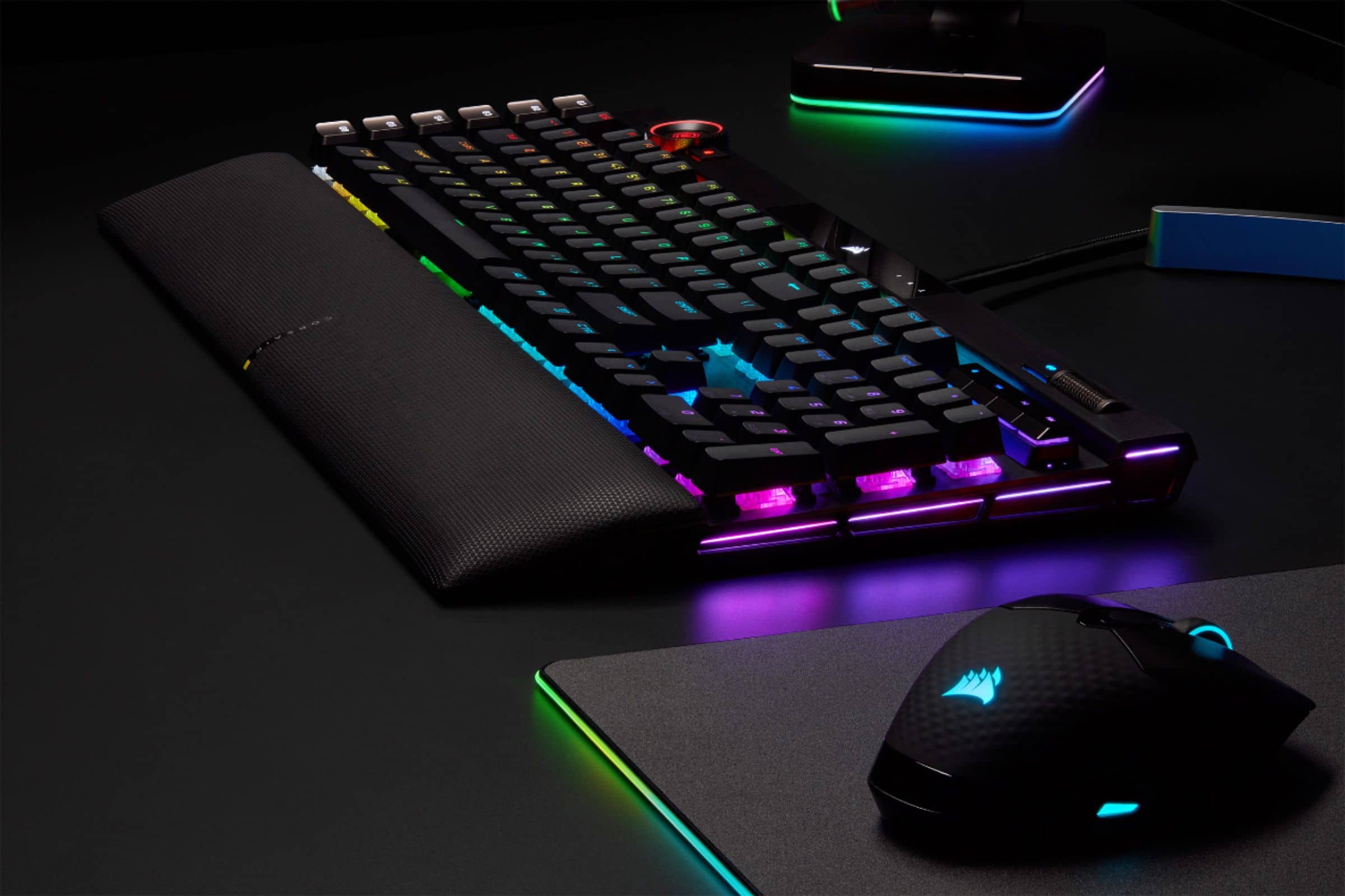 Alt View 22. CORSAIR - K100 RGB Full-size Wired Mechanical OPX Linear Switch Gaming Keyboard with Elgato Stream Deck Software Integration - Black.