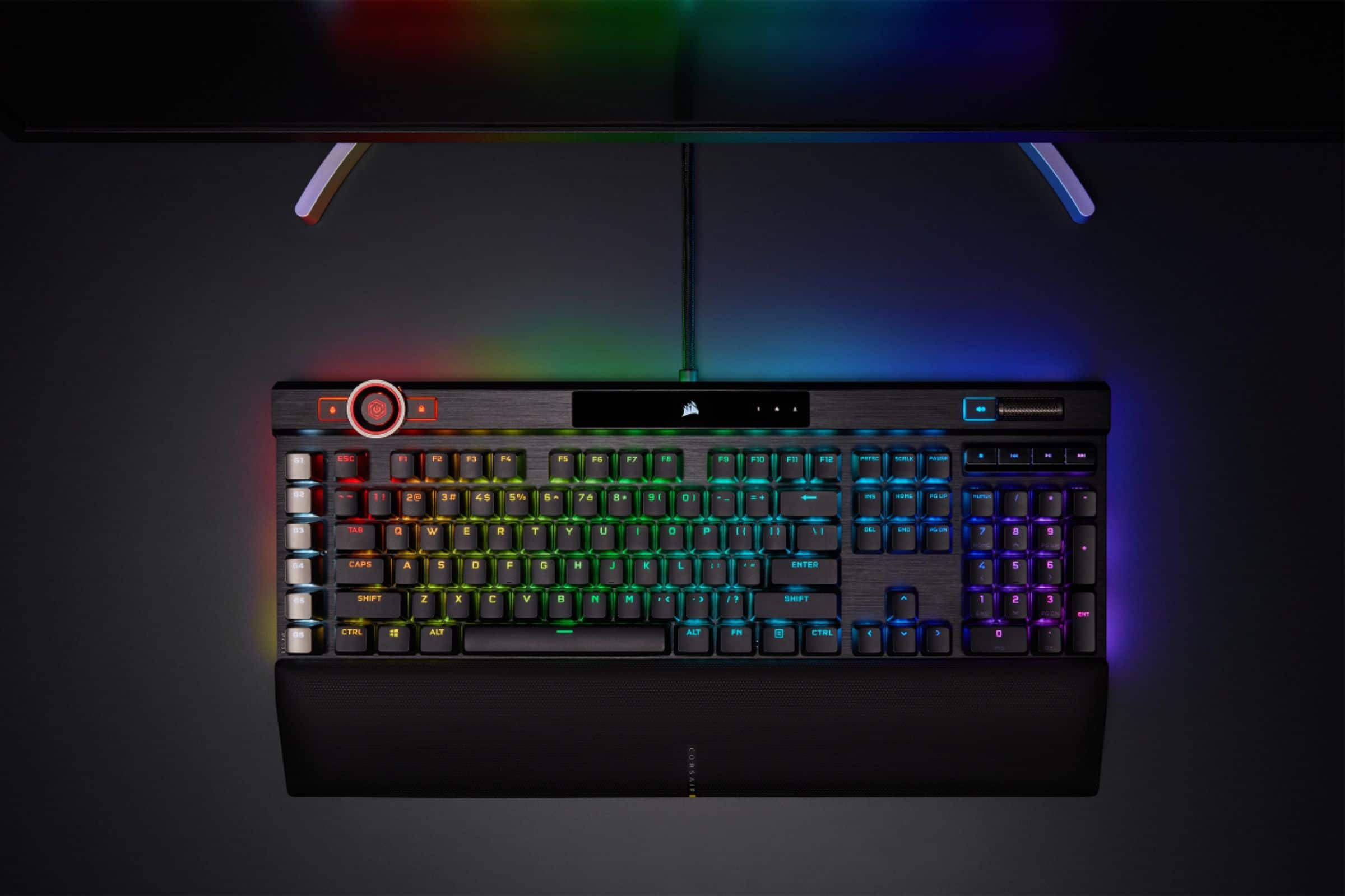 Alt View 26. CORSAIR - K100 RGB Full-size Wired Mechanical OPX Linear Switch Gaming Keyboard with Elgato Stream Deck Software Integration - Black.