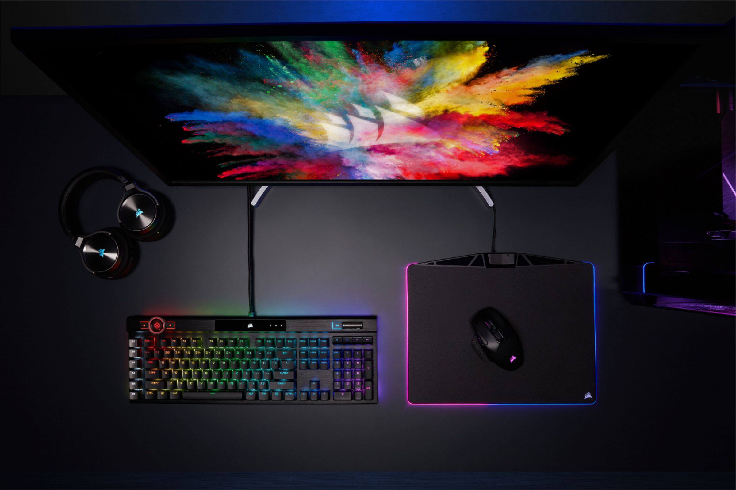 Alt View 28. CORSAIR - K100 RGB Full-size Wired Mechanical OPX Linear Switch Gaming Keyboard with Elgato Stream Deck Software Integration - Black.