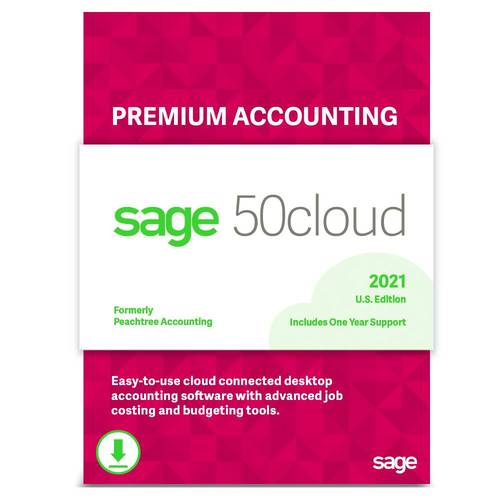 Sage - 50cloud Premium Accounting 2021 (1-User) (1-Year Subscription) - Windows [Digital]