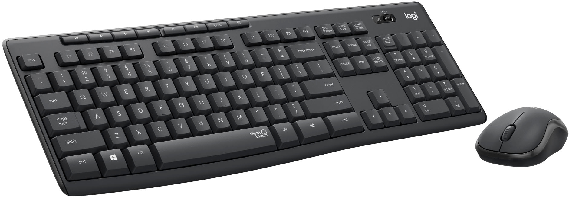 Logitech Mk295 Full Size Wireless Keyboard And Mouse Bundle For Pc And Laptop With Silent Touch Technology Graphite 9 0097 Best Buy
