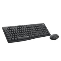 Logitech - MK295 Full-size Wireless Keyboard and Mouse Combo for Windows and Chrome OS with SilentTouch Technology - Graphite - Front_Zoom