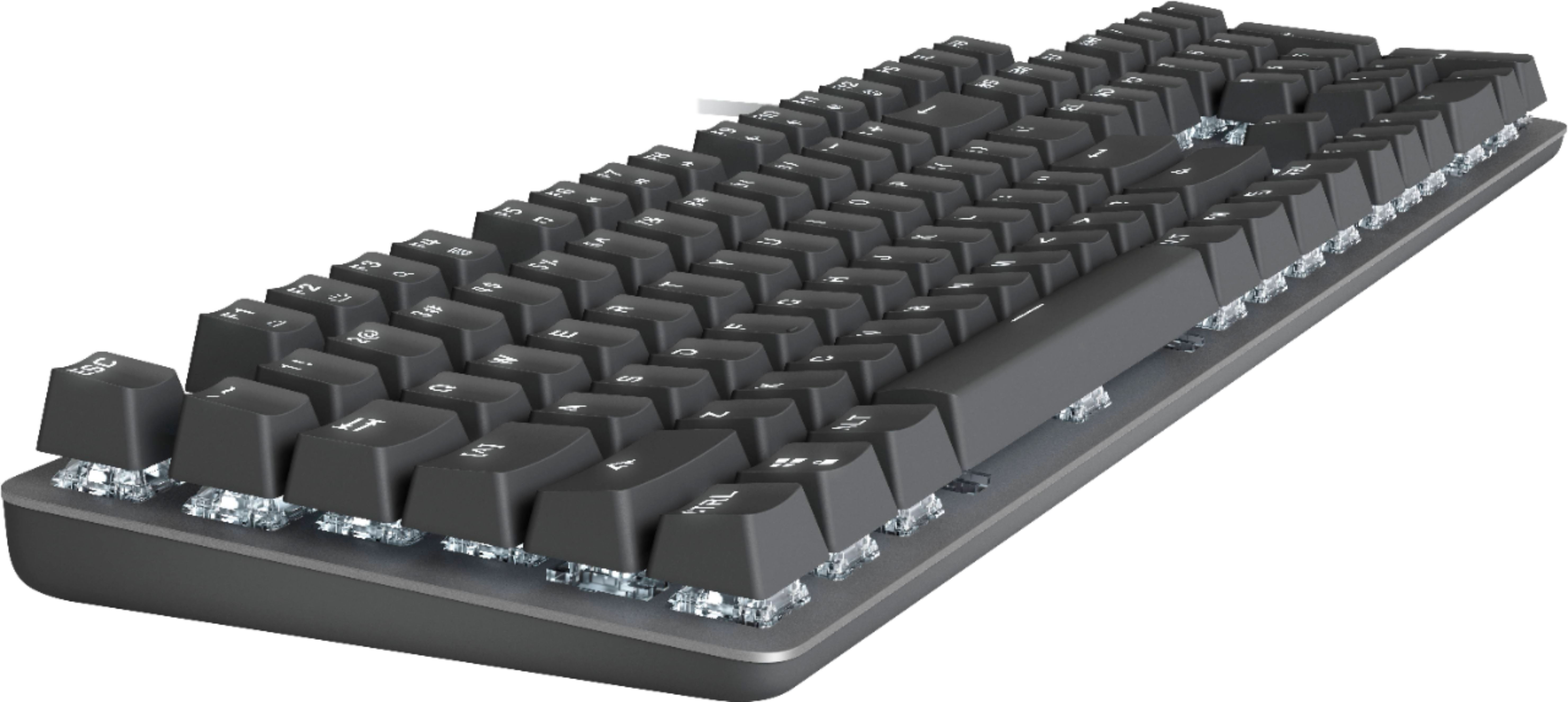 Angle View: Logitech - K845 Full-size Wired Mechanical Clicky Keyboard - Graphite