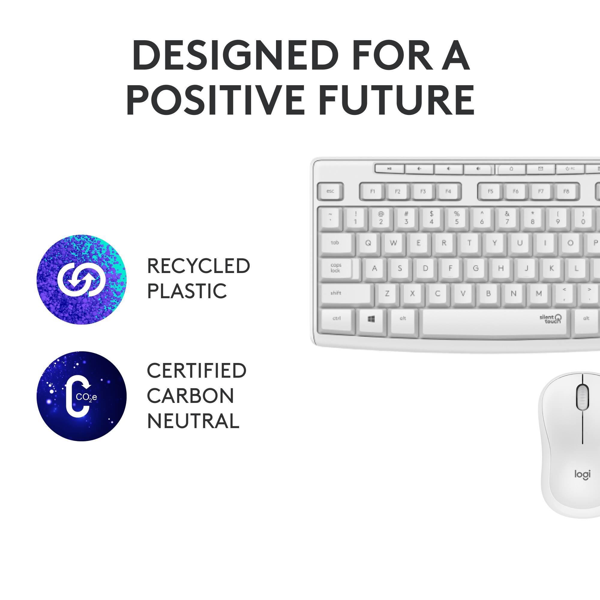 Designed for a Positive Future - Recycled Plastic Keyboard - Certified Carbon Neutral.