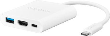 Insignia™ - USB-C to HDMI Multiport Adapter - White - Front_Zoom
